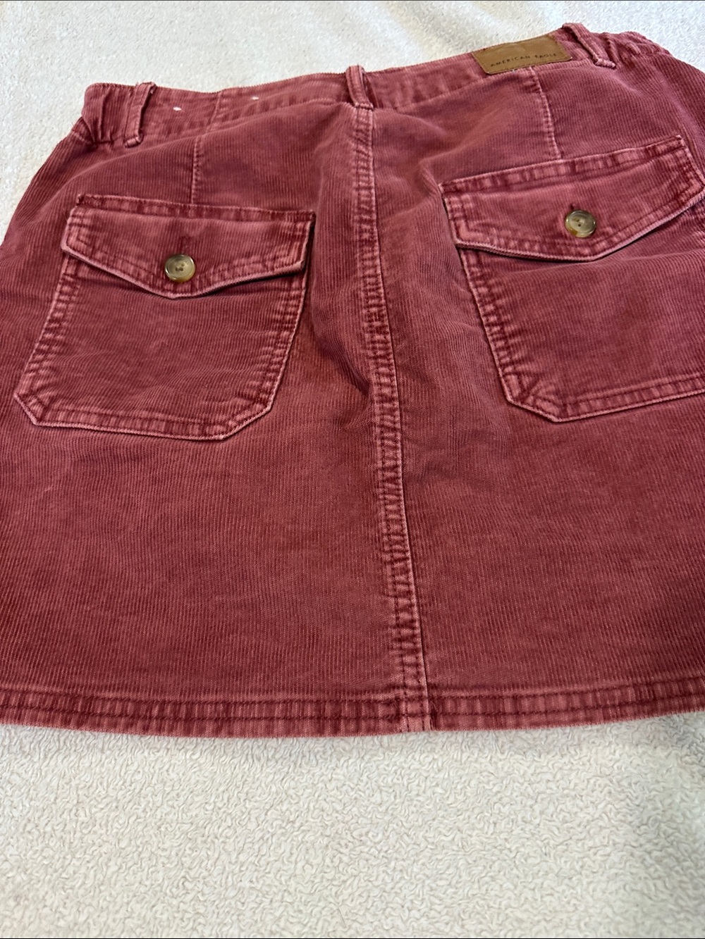 AE - Corduroy Mini Skirt in Deep Wine size 8 - Picture 7 of 14